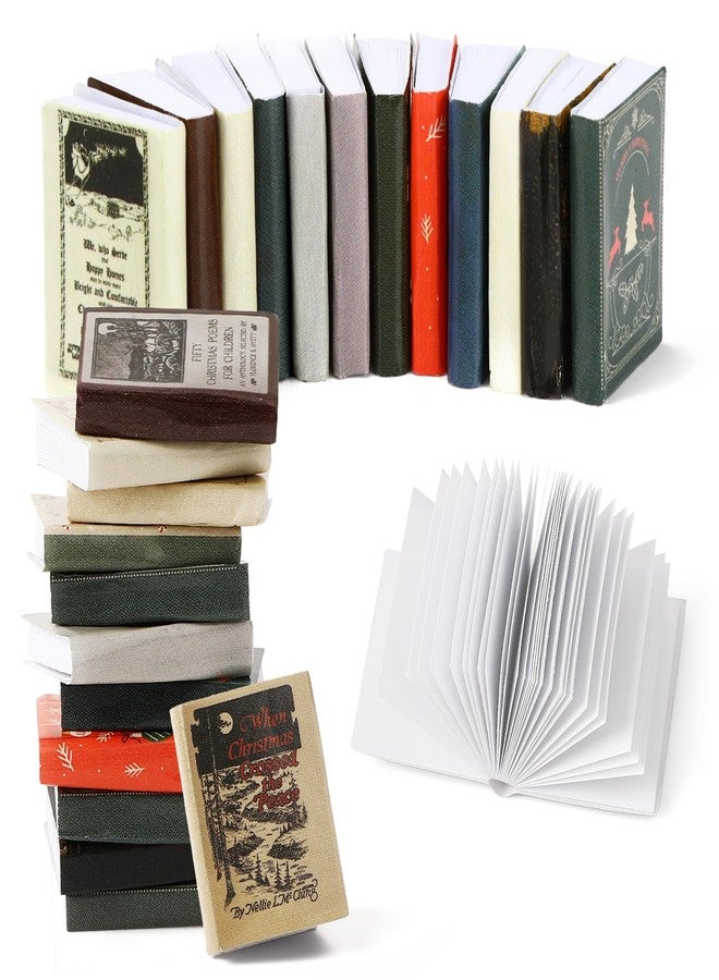 JULEASEL Christmas Mini Books, 24pcs 1:12 Miniature Books, Tiny Books for Dollhouse Accessories, Xmas Mini Stuff for Miniature Lovers (Christmas) - Image 1